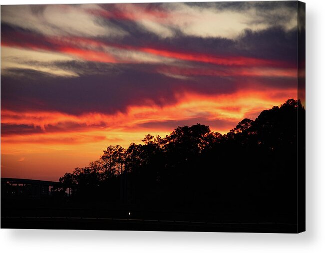 Fishcamp Acrylic Print featuring the photograph Fishcamp on Broad Creek Sunset by Dennis Schmidt