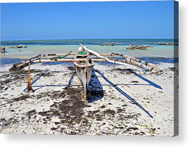 Indian Ocean Acrylic Print featuring the photograph Fisher Boat / Zanzibar by Thomas Schroeder
