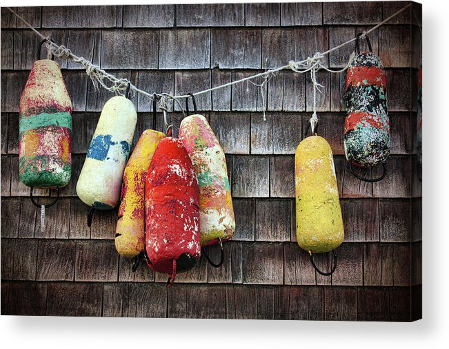 Hanging Acrylic Print featuring the photograph Fishing Buoys by Amanda White