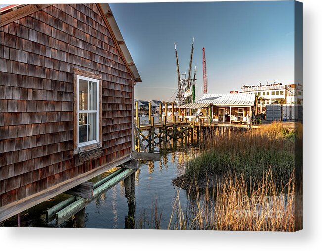 Dock Acrylic Print featuring the photograph Fishing Tales by Dale Powell