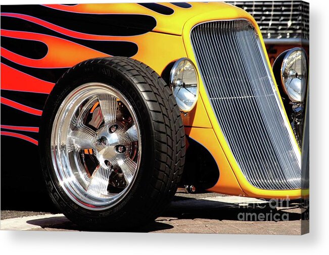 Hot Rod Acrylic Print featuring the photograph Flames by Terri Brewster