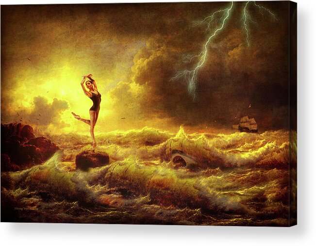 Dancer Acrylic Print featuring the digital art Flirting With Disaster by Mark Allen