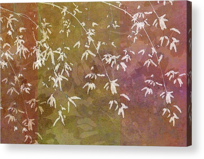 Floral Flurry Bronze Acrylic Print featuring the photograph Floral Flurry Bronze by Cora Niele