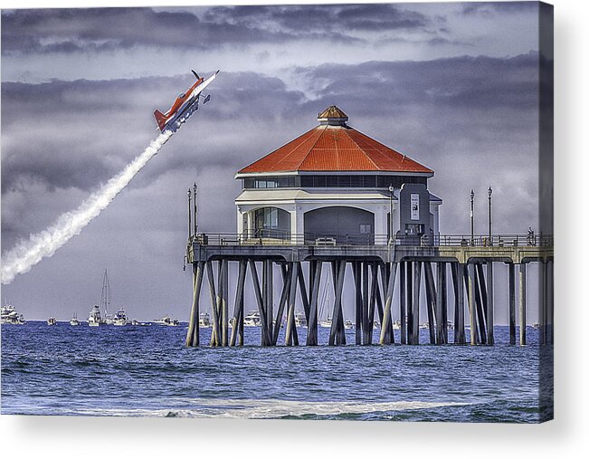 Water Acrylic Print featuring the photograph Fly Over by Linda Arnado