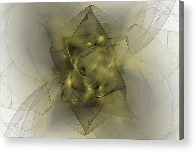 Abstract Acrylic Print featuring the digital art Folds In Black and Gold by Brandi Untz