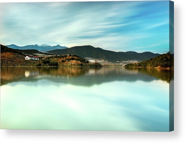 Folia Acrylic Print featuring the photograph Folia lake by Elias Pentikis