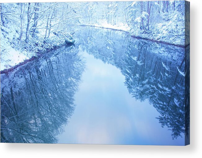 Snow Acrylic Print featuring the photograph Forests And Lakes Of Winter by Noriyuki Araki