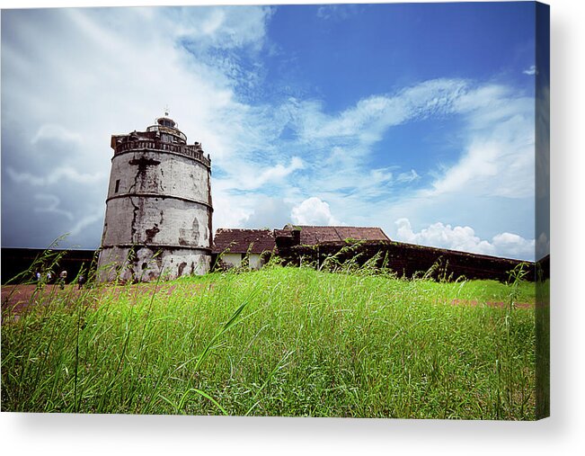 Grass Acrylic Print featuring the photograph Fort Aguada Lighthouse, Goa by Sushil Kumar