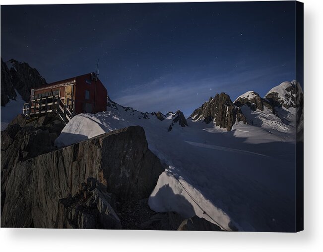 Fox_glacier Acrylic Print featuring the photograph Fox Glacier - Pioneer Hut by Yan Zhang