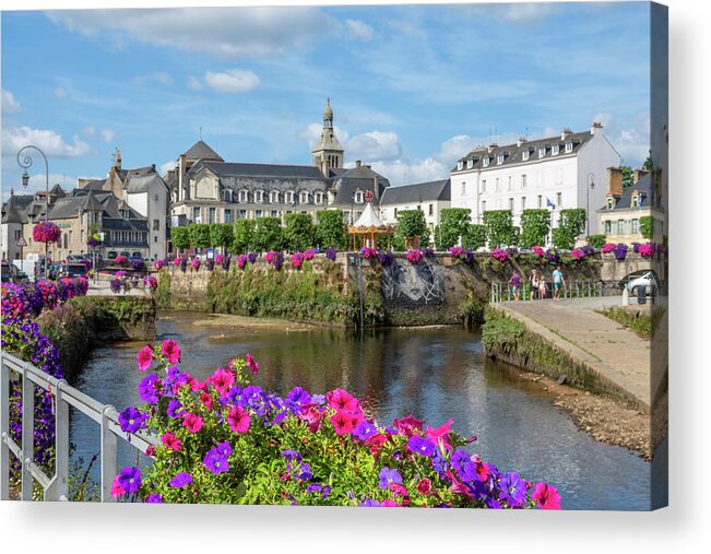 Estock Acrylic Print featuring the digital art France, Brittany, Finistere, Confluence Of Laita And Elle In Quimperle by Hans-georg Eiben