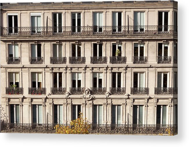 Apartment Acrylic Print featuring the photograph French Building Facade In Paris by Zxvisual
