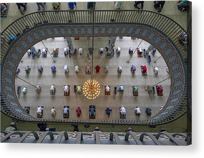 Friday Acrylic Print featuring the photograph Friday Prayer Held With Social Distancing by Azim Khan Ronnie