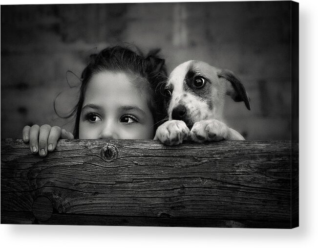 Child Acrylic Print featuring the photograph Friends by Iacob Anca