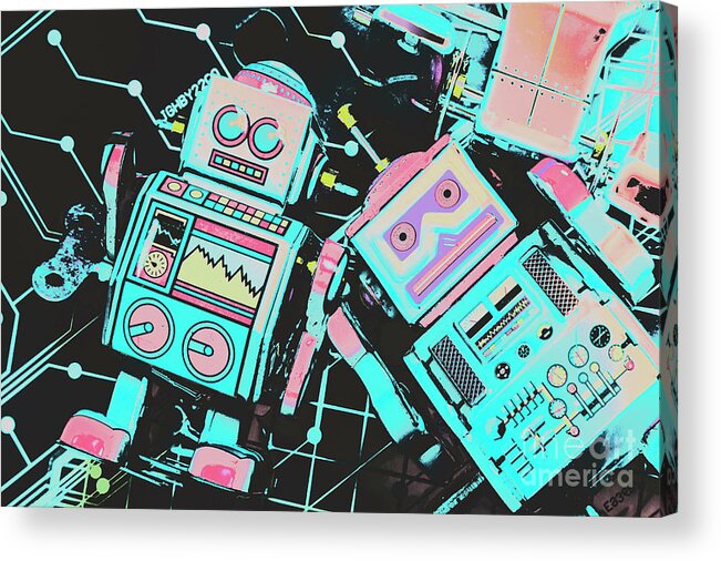 Circuitry Acrylic Print featuring the photograph From a video game prototype by Jorgo Photography