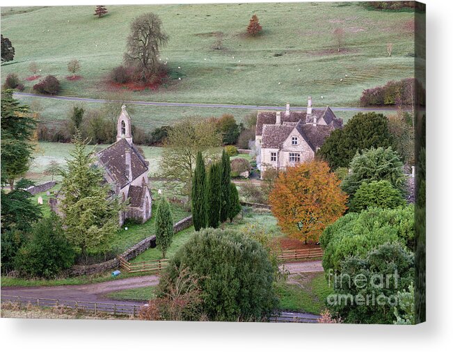 Lasborough Acrylic Print featuring the photograph Frosty Autumn Morning in Lasborough by Tim Gainey