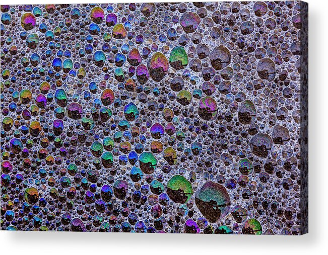 Physical Structure Acrylic Print featuring the photograph Froth And Bubbles Of Air Reflecting by Mint Images - Art Wolfe