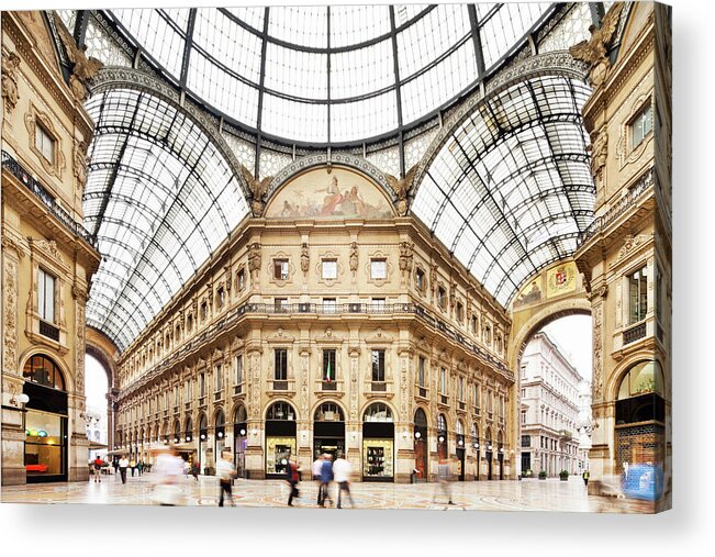 People Acrylic Print featuring the photograph Galleria Vittorio Emanuele II In by Tomml