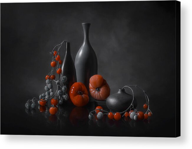 Garden Acrylic Print featuring the photograph Garden Tomatoes by Lydia Jacobs
