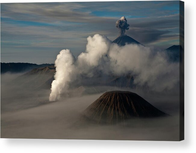 Scenics Acrylic Print featuring the photograph General View Of Mt. Bromo by Athit Perawongmetha