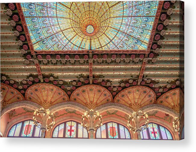 Palau De La Música Catalana Acrylic Print featuring the photograph Glassy Heights by Slow Fuse Photography