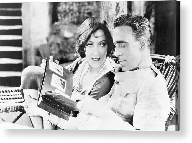 People Acrylic Print featuring the photograph Gloria Swanson And Director Raoul Walsh by Bettmann