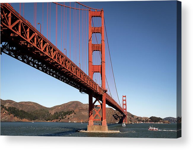 Water Acrylic Print featuring the photograph Golden Gate Fort Point by Gary Geddes