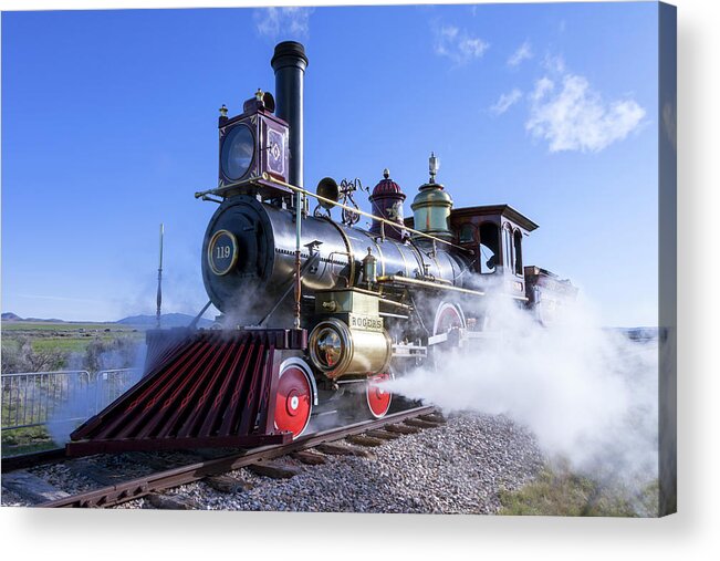 Union Pacific Acrylic Print featuring the photograph Golden Spike Locomotive No. 119 by Rick Pisio