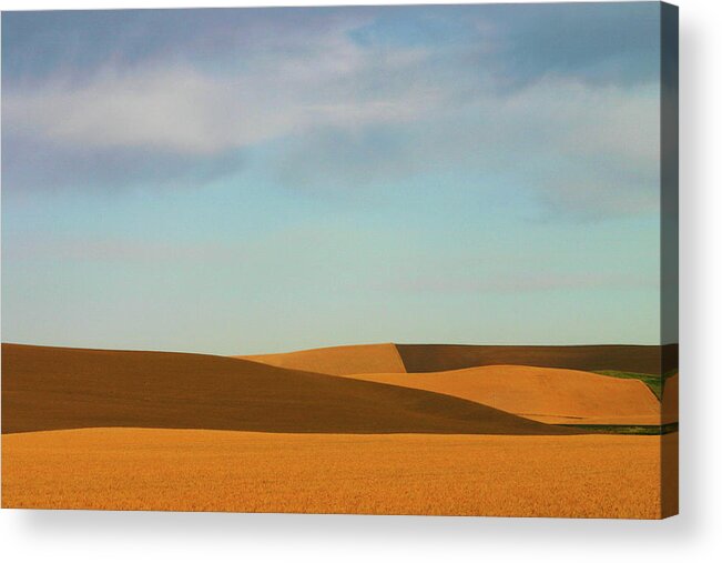 Tranquility Acrylic Print featuring the photograph Golden Wheat Fields In Palouse Region by Kathy Van Torne