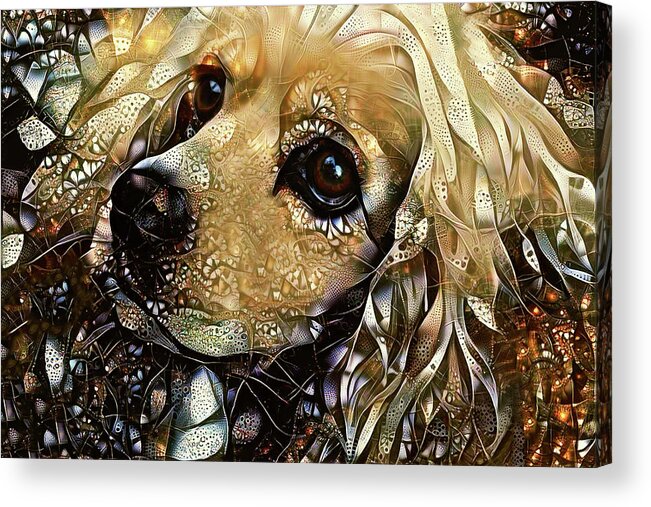 Cocker Spaniel Acrylic Print featuring the digital art Goldie the Cocker Spaniel by Peggy Collins