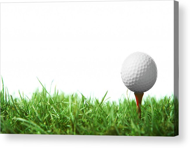 Grass Acrylic Print featuring the photograph Golfball On Tee by Thomas Northcut