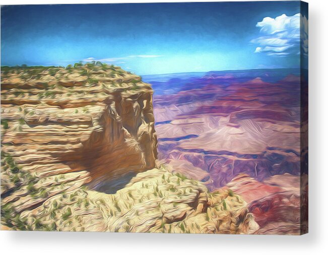 Grand Canyon Acrylic Print featuring the digital art Grand Canyon by Alan Goldberg