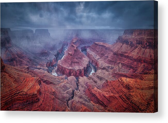 Grand Acrylic Print featuring the photograph Grand Canyon In Monsoon Season by Michael Zheng