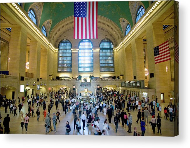 People Acrylic Print featuring the photograph Grand Central Station, New York City, Ny by Visionsofamerica/joe Sohm