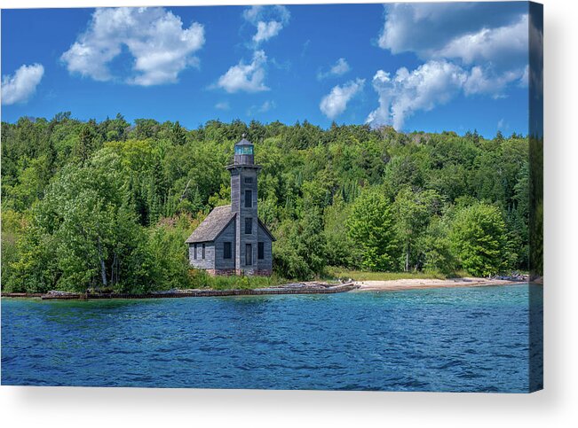 Grand Island East Channel Lighthouse Acrylic Print featuring the photograph Grand Island East Channel Lighthouse by Gary McCormick