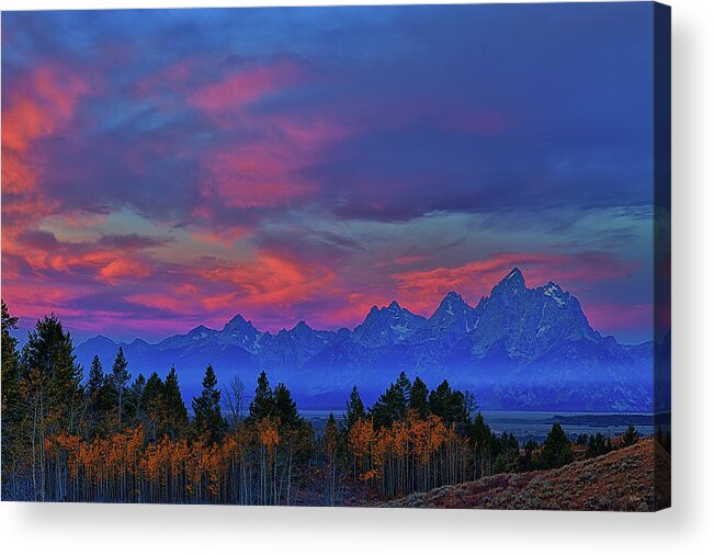 Grand Teton National Park Acrylic Print featuring the photograph Grand Teton Autumn Morning Light by Greg Norrell