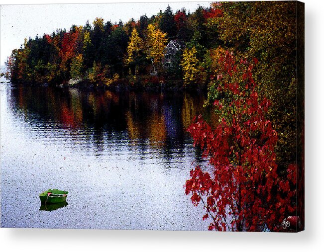 Newfound Acrylic Print featuring the photograph Green Dingy on Paradise Point by Wayne King