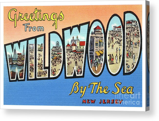 Lbi Acrylic Print featuring the photograph Wildwood Greetings - Version 4 by Mark Miller