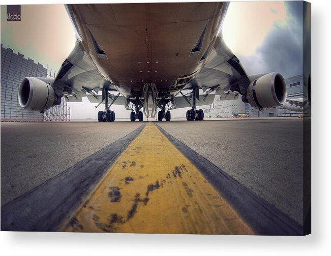 Outdoors Acrylic Print featuring the photograph Ground Level Shot Of Plane by Happykiddo Photography