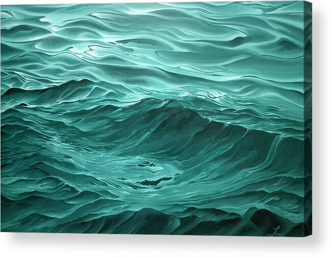 Ocean Acrylic Print featuring the painting Ground Swells by William Love