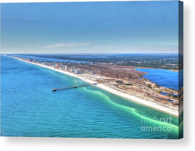  Acrylic Print featuring the photograph GSP Pier and Beach by Gulf Coast Aerials -