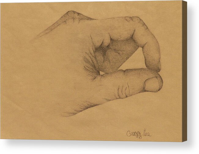 Hand Acrylic Print featuring the drawing Hand by Gregory Lee