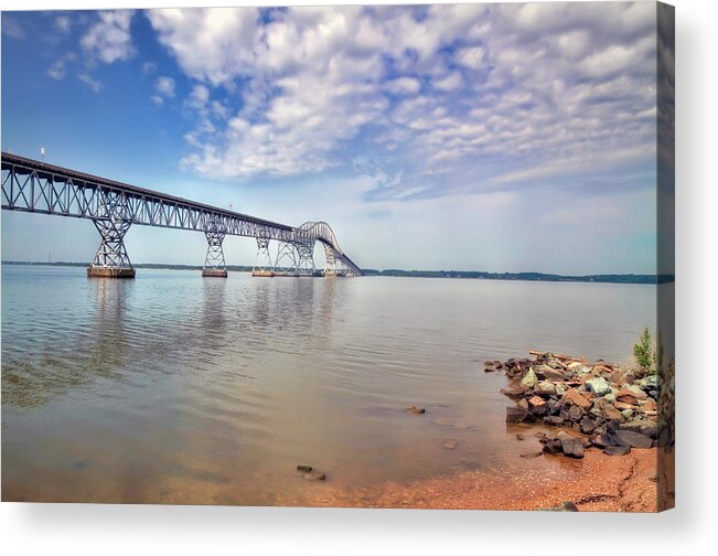 Tranquility Acrylic Print featuring the photograph Harry Nice Bridge by Photo By Bill Hutchins