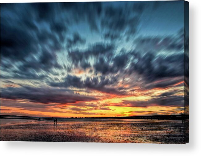 Big Acrylic Print featuring the photograph Hayling Sands at Dusk by Carl H Payne