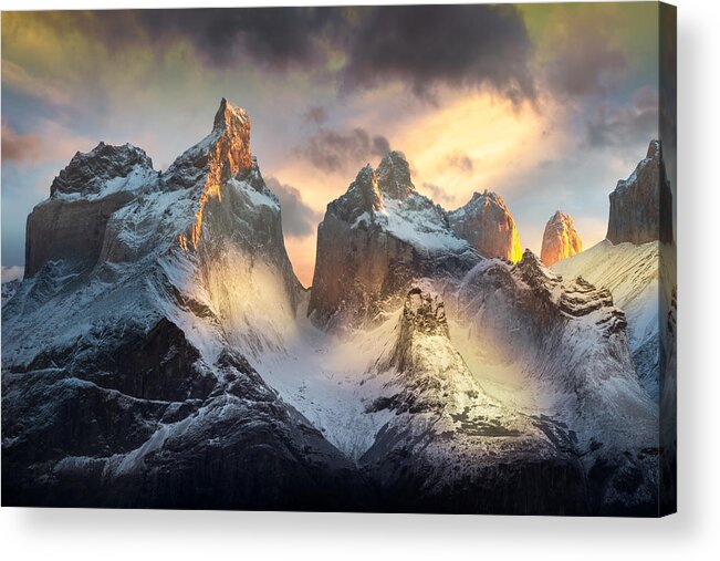 Mountains Acrylic Print featuring the photograph Heart Patagonia by Carlos Guevara Vivanco