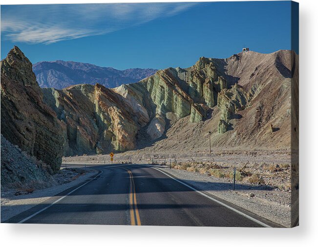 Alhann Acrylic Print featuring the photograph Highway Into Death Valley by Al Hann