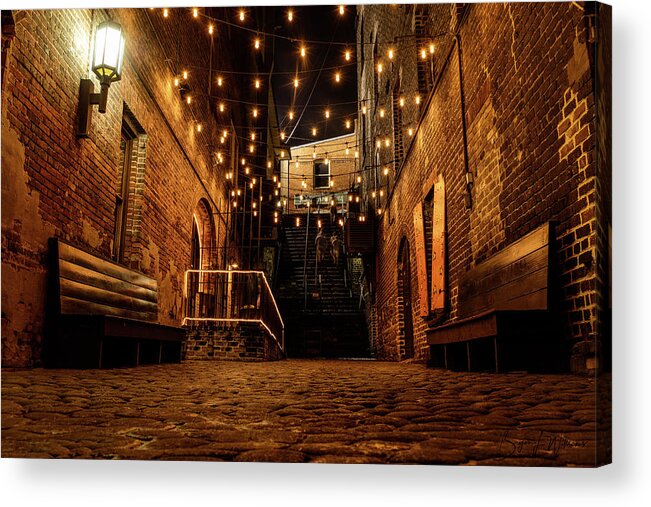 Cobblestone Acrylic Print featuring the photograph Historic Stairs by Bryan Williams