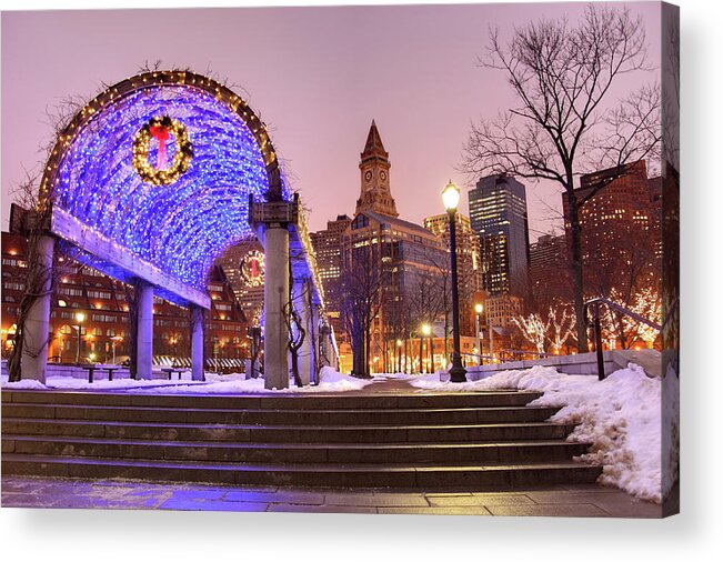 Downtown District Acrylic Print featuring the photograph Holidays In Boston by Denistangneyjr