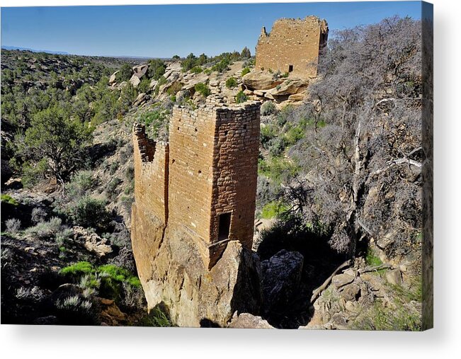 Holly Tower Acrylic Print featuring the photograph Holly Tower at Hovenweep by Tranquil Light Photography