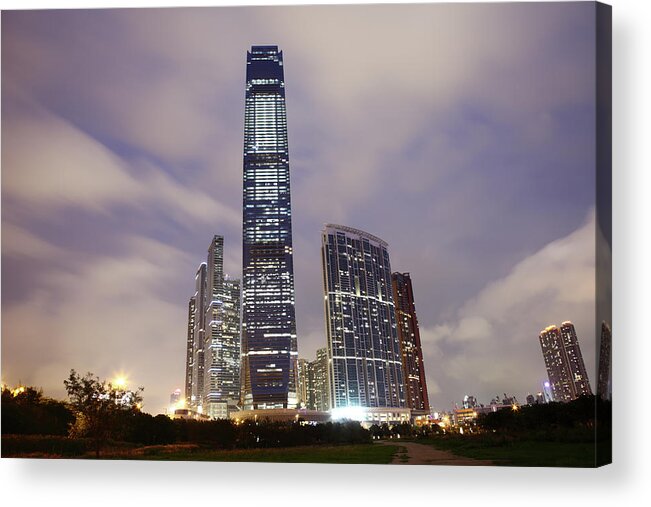 Chinese Culture Acrylic Print featuring the photograph Hong Kong Skyscraper by Winhorse