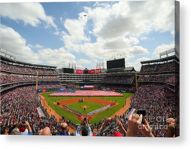American League Baseball Acrylic Print featuring the photograph Houston Astros V Texas Rangers by Richard Rodriguez